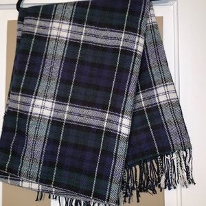 Green/Navy Plaid Blanket Scarf